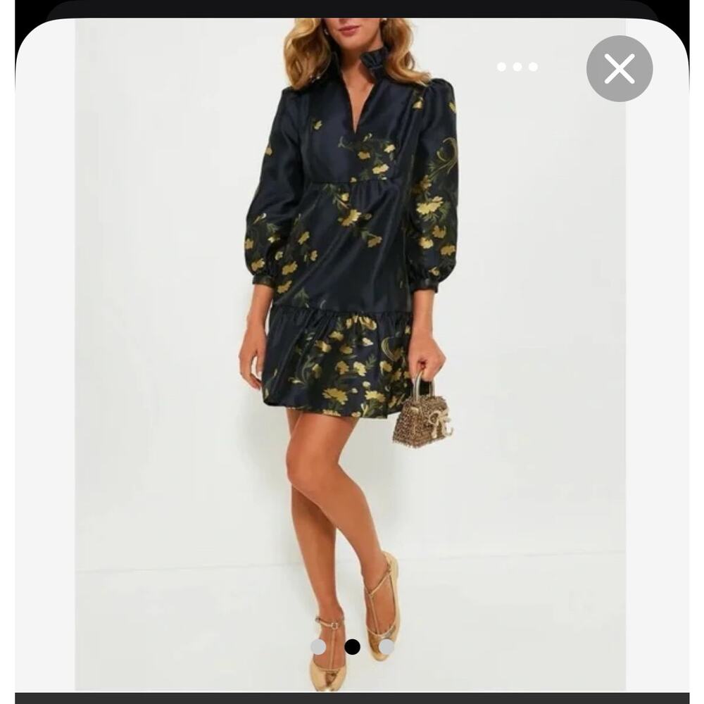 Tuckernuck Navy Floral Jacquard Dress – XS - Picture 2 of 8